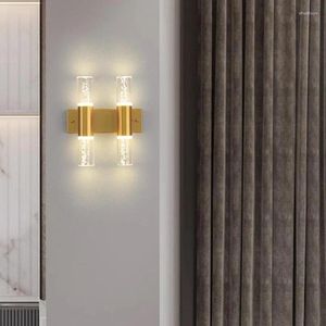 Wandlamp Scandinavisch modern minimalistisch dubbelkops goud LED gang trap slaapkamer nachtkastje