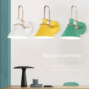 Wall Lamp Nordic Multicolor Macaron Persoonlijkheid LED E27 Achtergrond Dining Hall Aisle Slaapkamer Bevor Corner