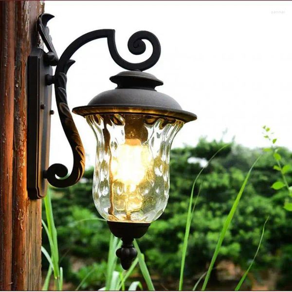 Lámpara de pared nórdica al aire libre impermeable grande LED luz exterior jardín aplique luces pasillo vintage aluminio