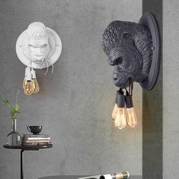 Applique nordique résine gorille rétro moderne Led applique maison Loft chambre chevet décor luminaires LuminaireWall