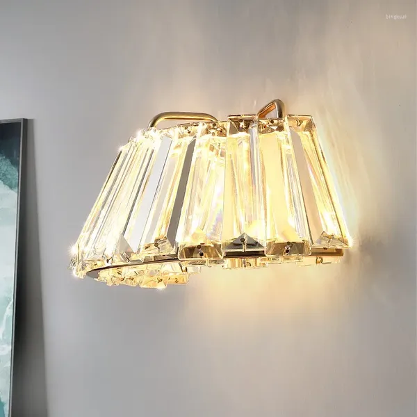 Lampe murale nordique rétro Crystal Bedside Light Bedroom Livrage Home Decor Escalier de luxe Éclairage d'éclairage