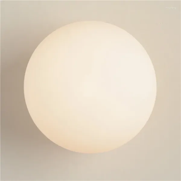 Lámpara de pared Bola redonda nórdica para sala de estar Dormitorio Luces de espejo de baño Decoración para el hogar Luz de vidrio LED