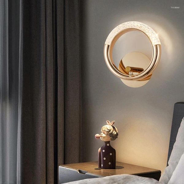 Lampe murale nordique rond les lumières cristallines ovales pour chambre à manger chambre café maître de la maison décor en intérieur LED