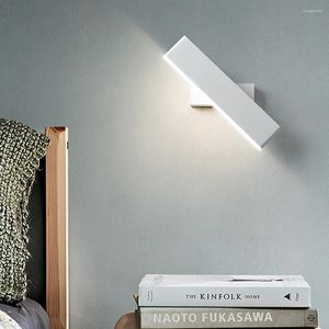 Wandlamp Nordic Eenvoudig Aluminium LED Modern Verstelbare Verlichting Wit Bruin Licht Met Schakelaar Thuis Schans Trap Nachtkastje