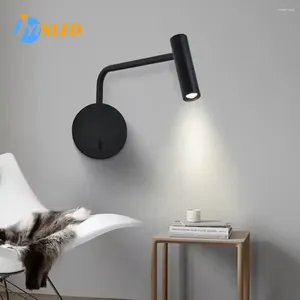 Lámpara de pared Simple Simple Creative Design Luz de metal de hierro negro con habitaciones de apartamentos decorativos