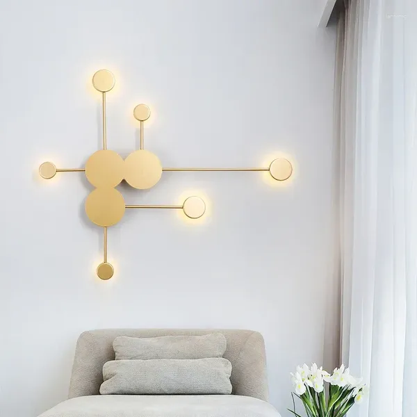 Lámpara de pared nórdica simplicidad Branche LED pasillo luz dormitorio cabecera oro/Negro/blanco escaleras decoración de la sala de estar
