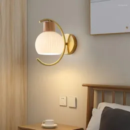 Wandlamp Scandinavisch massief hout Eenvoudig en creatief Veranda Woonkamer Gang Achtergrond Slaapkamer Nachtkastje