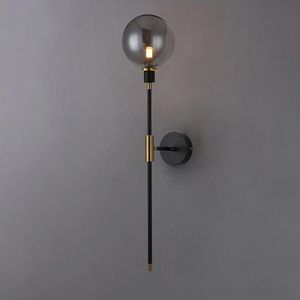 Wandlamp Noordelijke gebrandschilderd glazen bal slaapkamer bedkamer lamp aan barmering moderne buitenverlichtingskunst decor industriële spiegel lichtwall