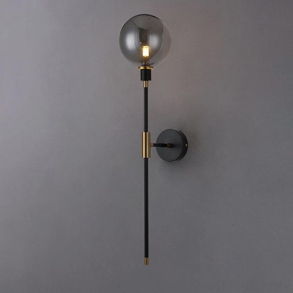 Lámpara de pared con bola de vitral nórdica, lámpara de noche para dormitorio, iluminación moderna para exteriores, decoración artística, espejo Industrial, pared