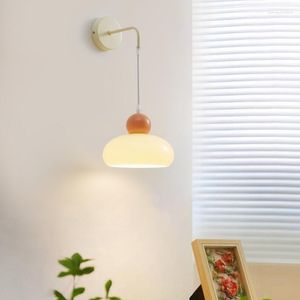 Lámpara de pared lámparas de vidrio nórdico dormitorio de cama moderno simple sala de estudio tibia luces de sofá vivos iluminación interior