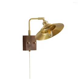 Wall Lamp Noordse stijl Brass Loft met Switch Reading Rocker Arm SCONCE voor woonkamer Bedide Light Home Decor Partry