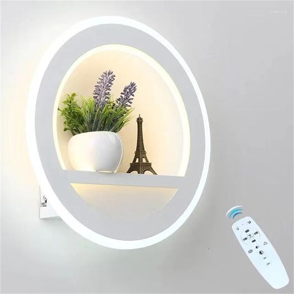 Applique murale Style nordique LED Dimmable moderne chambre salon lumière avec fleur et tour Segment 2.4G RF télécommande