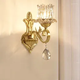 Lámpara de pared estilo nórdico lámparas de luz LED Moda Sala de estar de cobre junto al dormitorio Mirador de luces Facios de varita