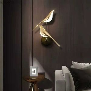 Applique Style nordique mur LED lampe Art pie oiseau décor à la maison chambre chevet salon fond décoration applique éclairage intérieur