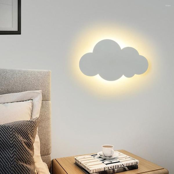 Applique Murale Style Nordique Gradateur Trois Couleurs LED Forme De Nuage Lumière Fournitures Ménagers