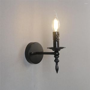 Lampe murale nordique vintage iron art lampes LED noire e14 lumières américaines rétro loft appliques luminaires