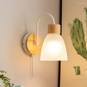 Wandlamp Noords Hout Glas Woonkamer Achtergrond Keuken LED Glans Studeerkamer Slaapkamer Nachtkastje Woondecoratie Verlichting