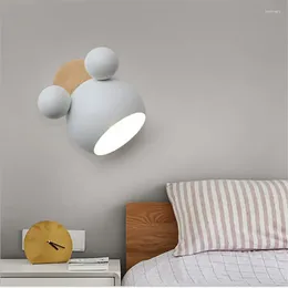 Lampe murale oo chambre de lit de chevet de nuit décor clair macaron macaron simple et mignon chambre pour enfants