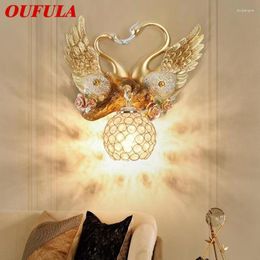 Wandlamp OUFULA Modern Indoor Swan Lights LED Gold Creative Luxury Blaker Voor Decor Home Living Room El Corridor