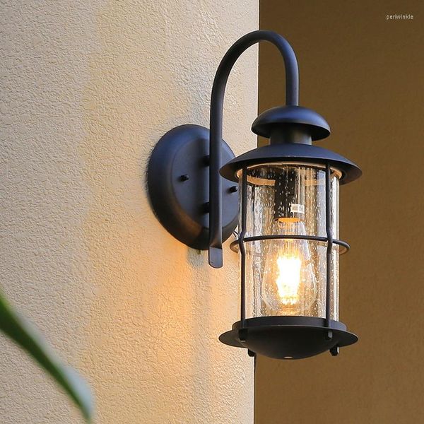 Lámpara de pared para exteriores, antióxido, agua, patio, puerta E27, jardín, Villa, terraza, LED, iluminación creativa para balcón