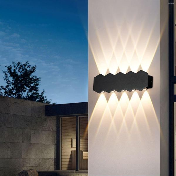 Applique extérieure IP65 étanche LED éclairage de jardin intérieur en aluminium vers le bas blanc chaud applique décor maison couloir escalier cour
