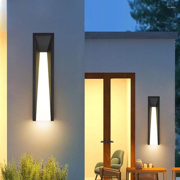 Lámpara de pared LED NEGRO para exteriores, accesorios de iluminación para exteriores, luces de porche AC110 220V, jardín montado para entrada de Patio