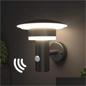 Applique murale extérieure LED avec capteur de mouvement et interrupteur en acier inoxydable Pir Classe A Energyadd Drop Livraison Maison Jardin Hôtel Suppli DHL3K