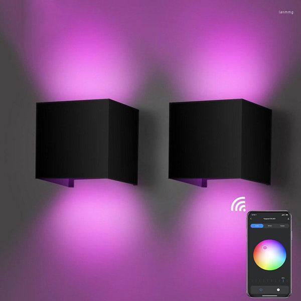 Applique extérieure Rgb étanche Bluetooth Wifi gradation applique lumière intérieure pour salon chambre chevet jardin fête