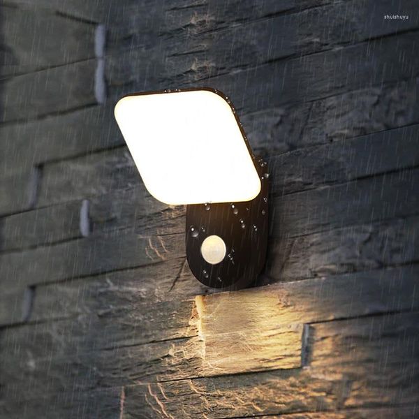 Lámpara de pared al aire libre impermeable inducción luces LED modernas sala de estar dormitorio baño calle porche lámparas Sensor iluminación interior