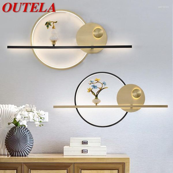 Lámpara de pared Outela Modern Vintage Brass Diseño creativo de calabaza decoración de calabaza LED para la sala de estar en el hogar.
