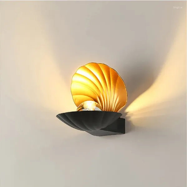 Lámpara de pared Camino Led Pearl Sconce Escalera Shell Garde Paisaje Luminaria Vestidor Espejo Iluminación