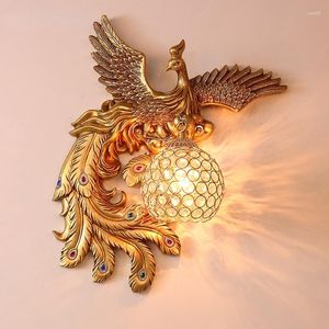 Wandlamp Phoenix Pauw Vogel Art Lights Voor Home Decor Woonkamer Slaapkamer Schansen Moderne LED Verlichtingsarmaturen Armatuur