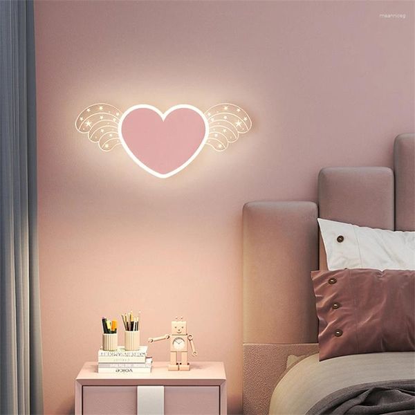 Lampe murale rose dessin animé lampes de nuage d'enfants Light Light Nordic Lodic Decoration Modern Bedroom Bedside Poncées Lumières Éclairage