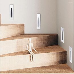 Applique murale PIR capteur de mouvement encastré Led éclairage d'escalier 85-265V lumières intérieures 3W maison escalier lumière coin couloir lampes d'escalier