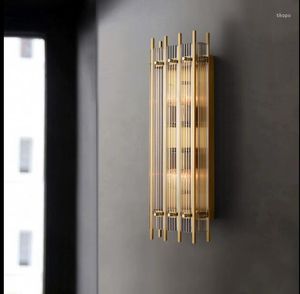 Wandlamp postmoderne volledig koperen luxe Amerikaanse minimalistische woonkamer achtergrond slaapkamer nachtkastje gang gangpad