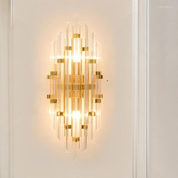 Applique murale post-moderne LED cristal lumières décor de luxe américain luminaire chambre couloir applique