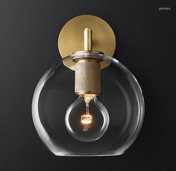 Applique murale poste ligne moderne minimalisme nordique boule de verre applique Led luminaires salle de bain chevet miroir lumières Loft décor