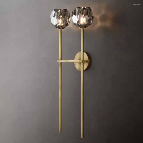 Applique murale moderne de luxe en cuivre, luminaire décoratif d'intérieur, idéal pour un Restaurant, une chambre à coucher, un couloir ou un miroir, en cristal de haute qualité