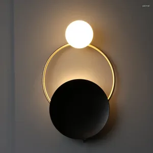 Wandlamp Postmodern bedlicht Licht IJzeren Glass Woonkamer Restaurant Trap Art Deco Nordic Sconces Mirror Badkamer