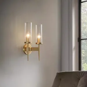 Wandlamp postmodern koperen licht luxe eenvoudige slaapkamer decor woonkamer achtergrond decoratie sconce lichten armatuur