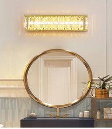 Lámpara de pared Postmodern Led Light Luxury Nordic Crystal Dormitorio Baño Espejo Tocador frontal