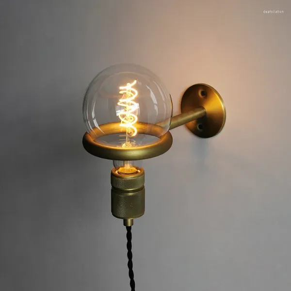 Lámpara de pared Punk Pull Ring Vintage Led Light Loft Industrial Sconce American Rural Room Decor Luces Lámparas de noche