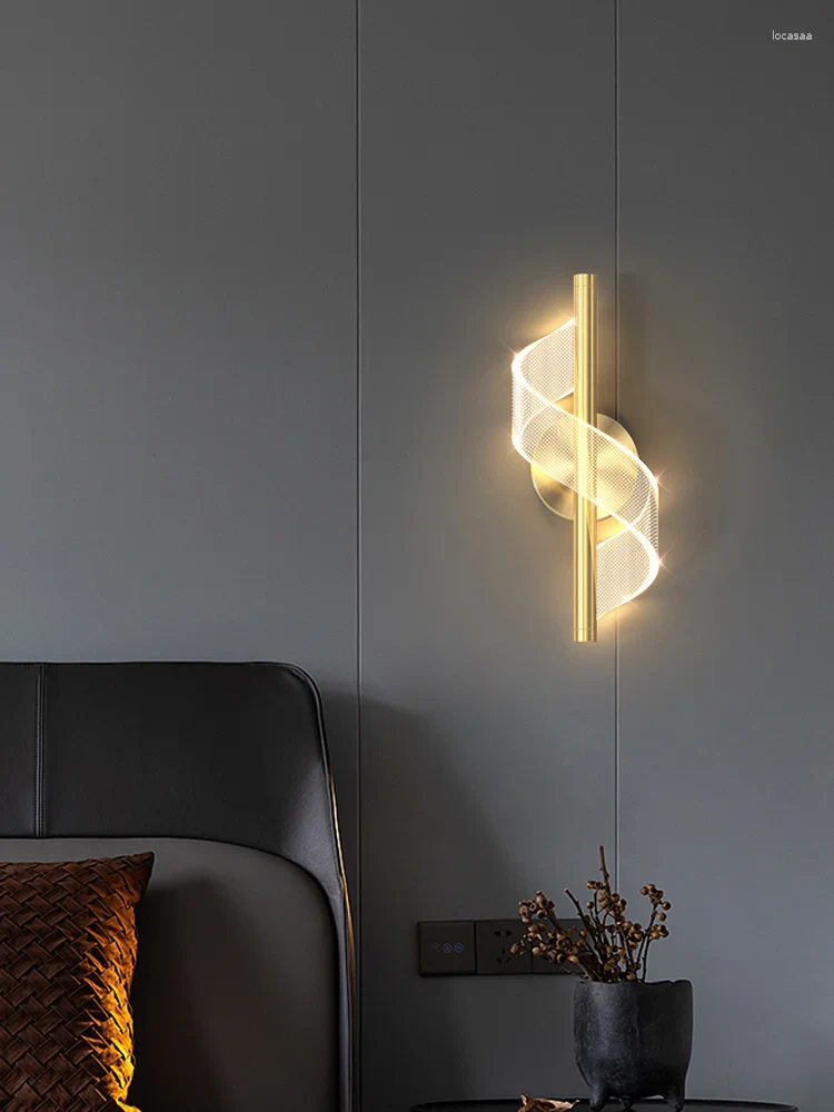 Lámpara de pared Lectura Apliques LED Apliques largos Luces de dormitorio Decoración Lámparas de iluminación para exteriores negras
