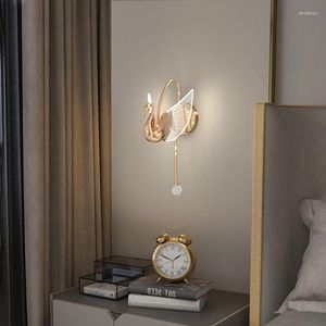 Wandlamp Lezen Moderne Kristallen Lampen Voor Lampen Rustieke Binnenverlichting Antieke Houten Katrol