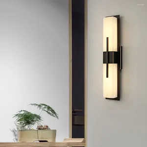 Lámpara de pared Real Marble Natural Diseño Decoración del hogar Fondo de luz Luz de luz dorada de latón negro para dormitorio junto al dormitorio