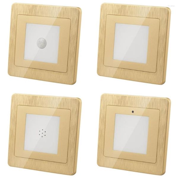 Lámpara de pared LED empotrada para escalera, candelabro de esquina, iluminación nocturna, luz de paso interior para pasillo, candilejas, luminaria, Control de sonido