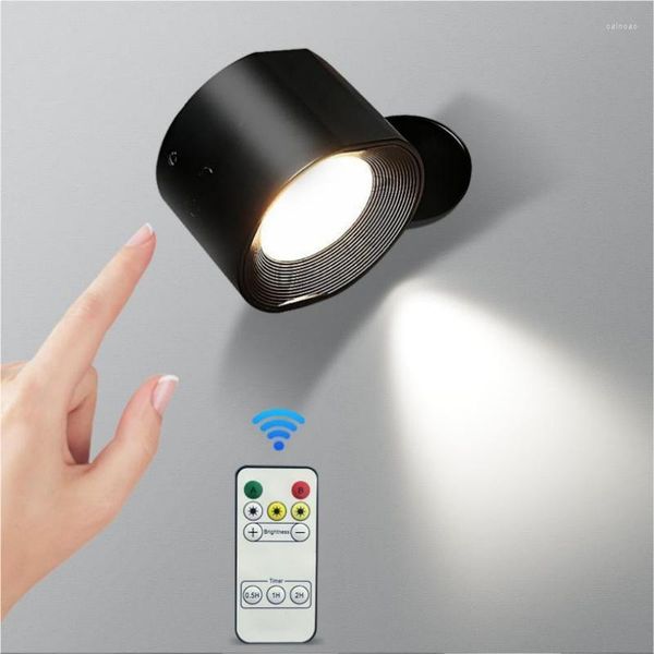 Lámpara de pared Control remoto Luz LED USB Recargable Oplaadbare Wandlamp Magnético con 2000mAh Funciona con batería