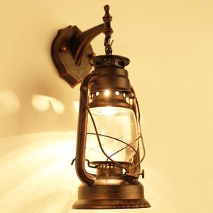 Lámpara de pared Retro Classic Kerosene E27 Luz Luces portátiles para el hogar Dormitorio Sala de estar Decoración de aplique industrial