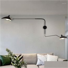 Wandlamp Retro Loft Industriële Verlichting Serge Mouille Vintage Lampen Franse Ontwerper Roterende Blaker Voor Thuis Decor1 Drop Delivery Gar Otjh4