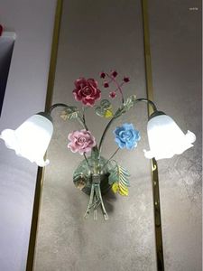 Wandlamp Retro Middellandse Zee Glas Cover Grote Woonkamer El Flower E27 LED Blaker Industriële Verlichtingsarmaturen